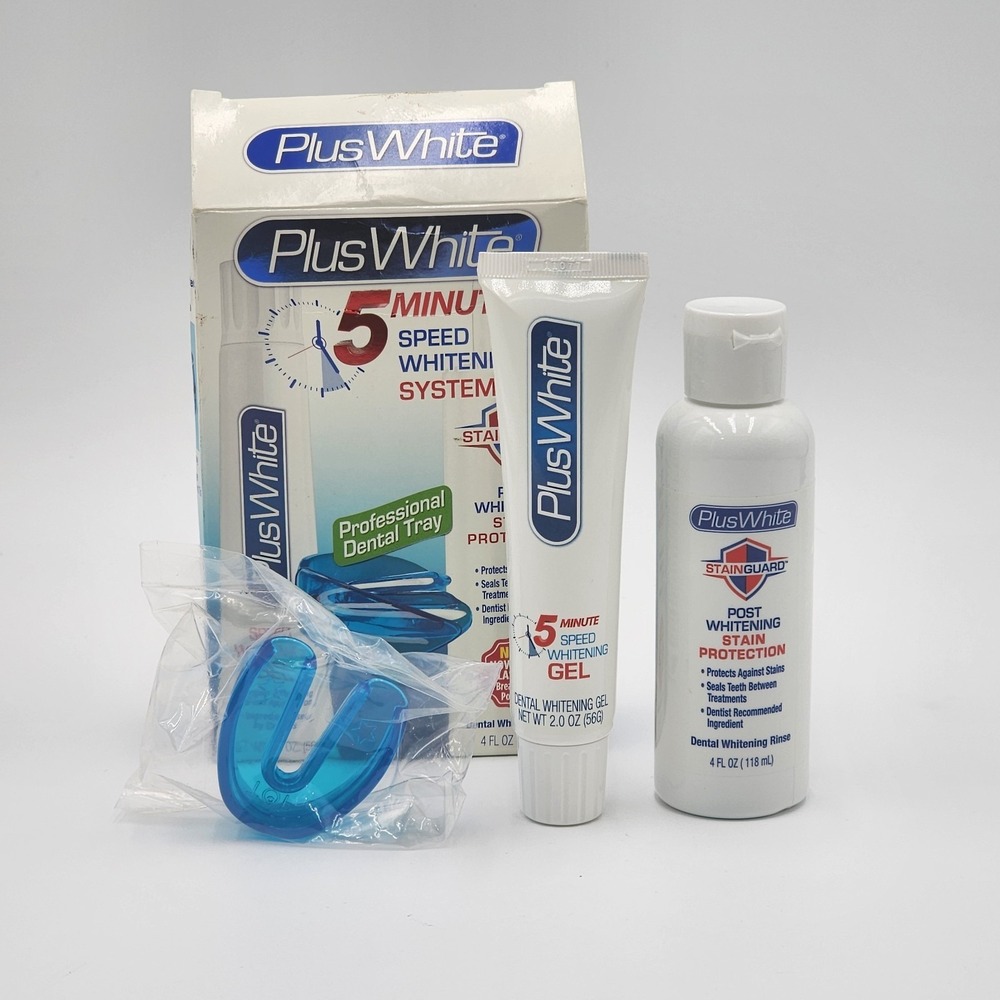 Plus White 5 Minute Speed Whitening System‎ StainGuard Mouth Tray Rinse Gel New